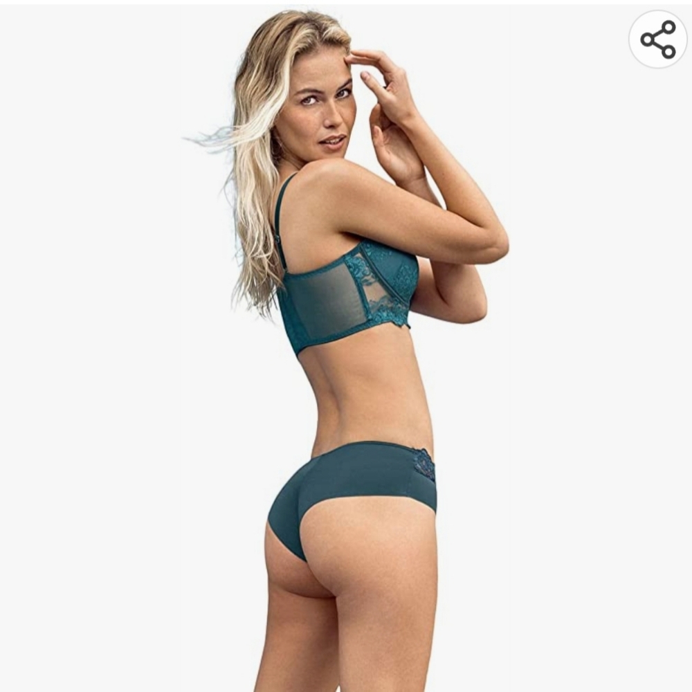 Leonisa Ultra Light Lace Waistband Cheeky Panty Size L - Picture 4 of 10